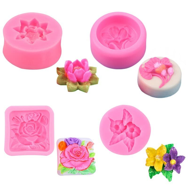 DIY Lotus Scented Candle Silicone Mold Peony Flower Buttercup Egg Chocolate Fondant Baking Glue Mold