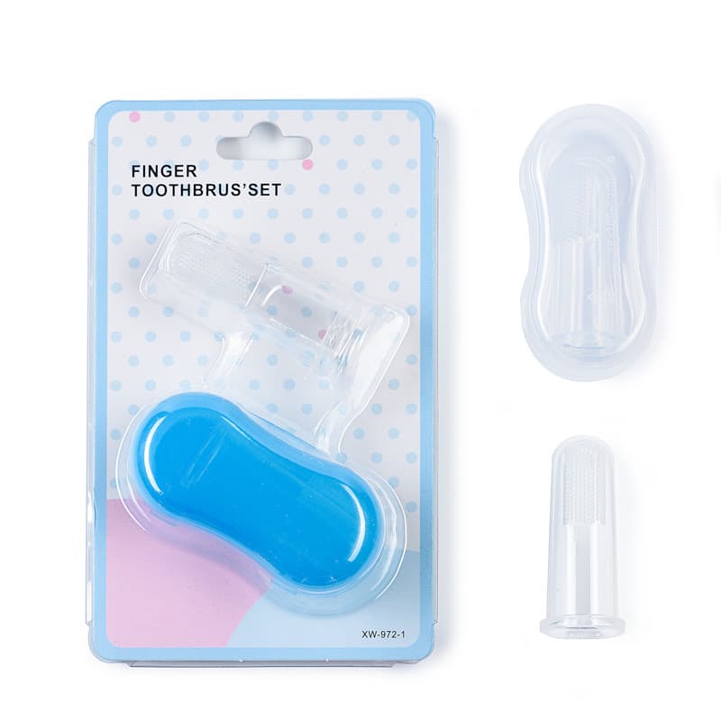 English Card Pack Baby Silicone Finger Toothbrush Baby Oral Soft Bristle Toothbrush Infant Tongue Cleaning Silicone Brush