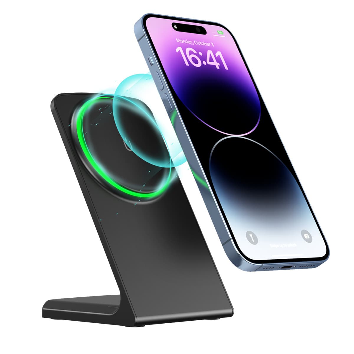 Cross-Border Magnetic Wireless Charger for Apple Phones, 15W Desktop Vertical Stand, Compatible with Apple Wireless Charging