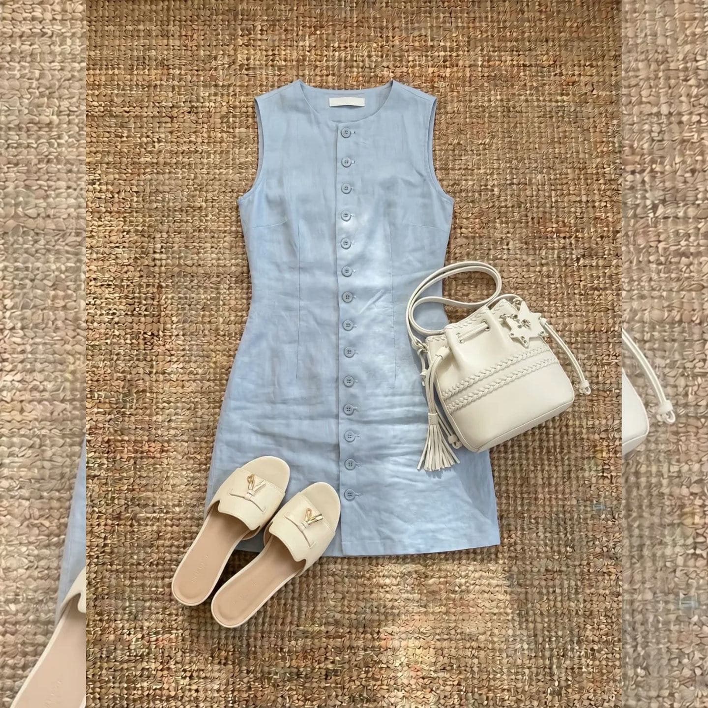 High-end vest-style dress for women 2026 summer new sleeveless single-breasted slim blue skirt for small people