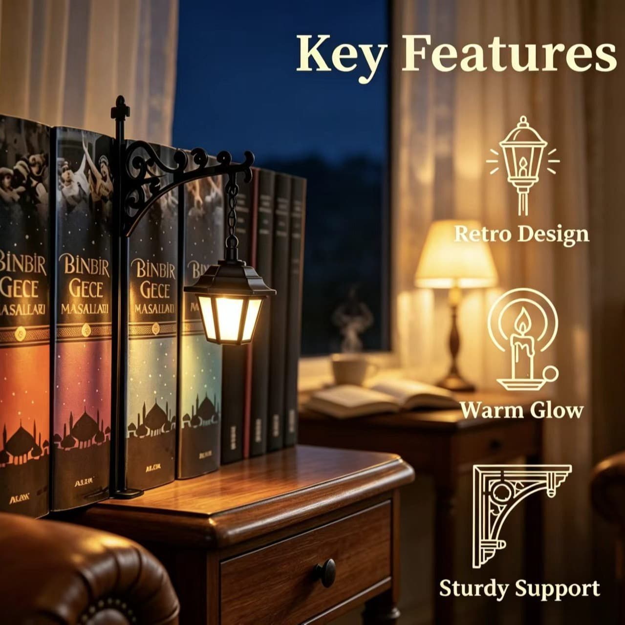 Amazon Cross-border New Product Bookshelf Lighting Metal Home Creative Mini Bookshelf Lamp