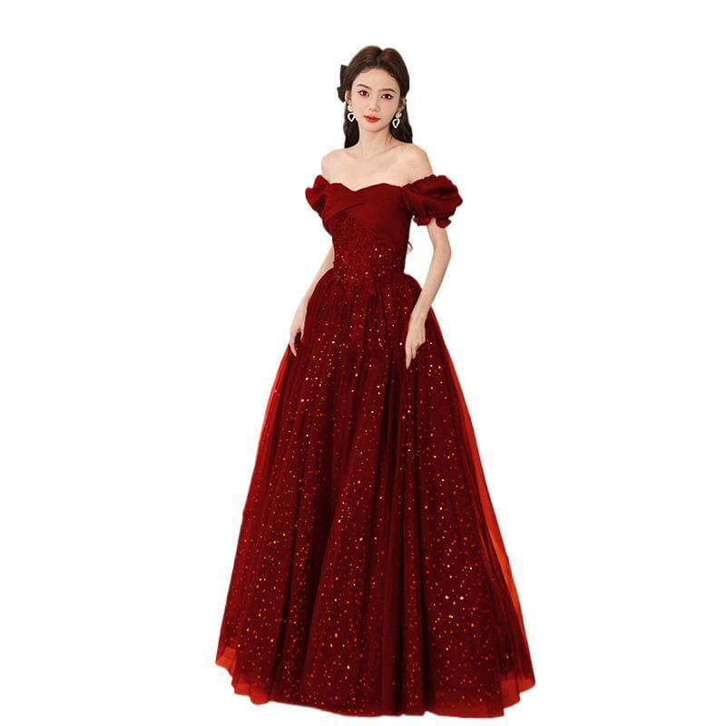 French-style Toast Dress Bride 2026 Wedding Art Exam Red Engagement Dress Premium Light Luxury Return Banquet Toast Dress
