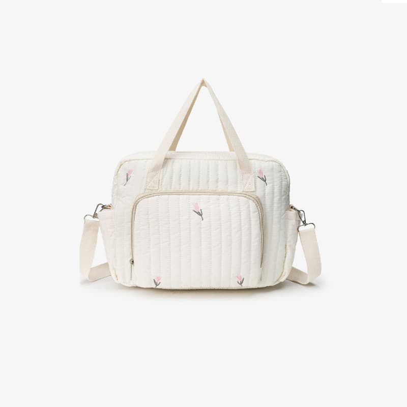 INS Zipper Bear Embroidery Diaper Bag Tote Bag Stroller Hanging Bag Nappy Bag Baby Care Organizer Bag