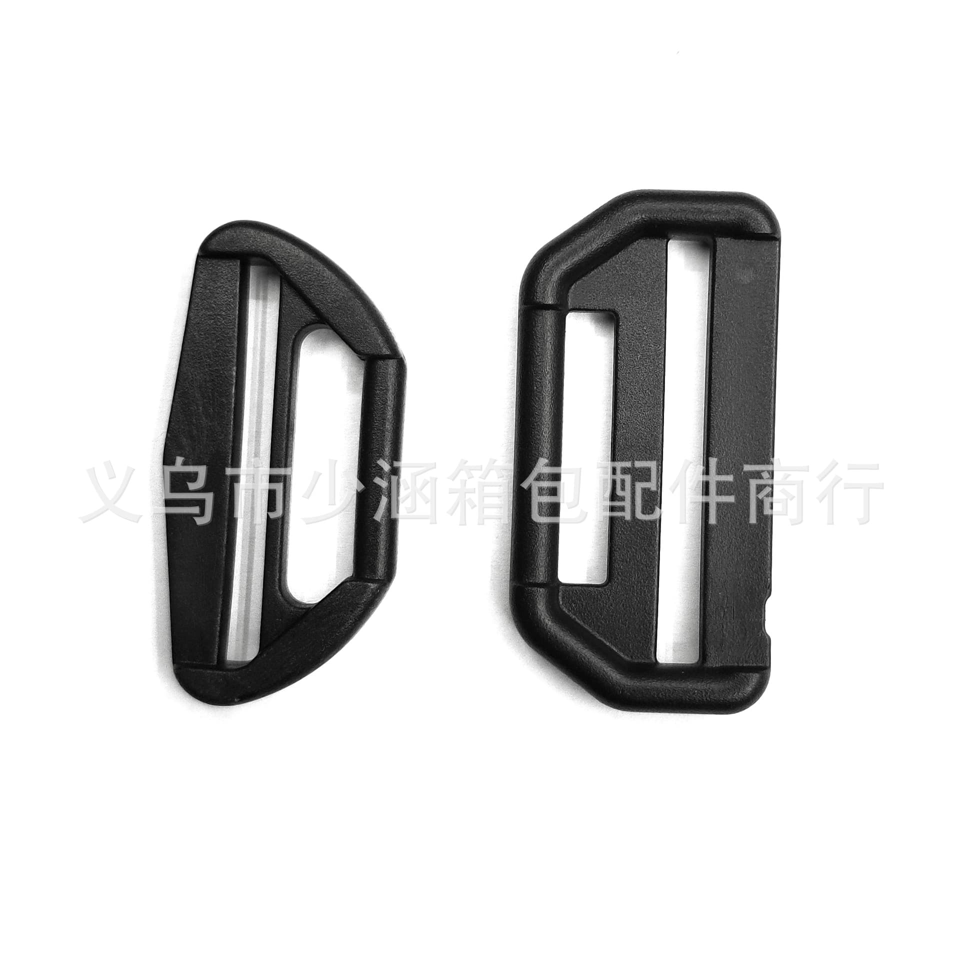 Manufacturer supplies 20/25+38mm black plastic aluminum buckle, double-ended integrated webbing buckle, hook and loop fastener D-ring.