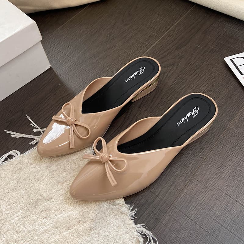 Casual Fashion High-Heel Women's Shoes for Summer, Elegant Design with Bow, Versatile Pointed-Toe Women's Shoes