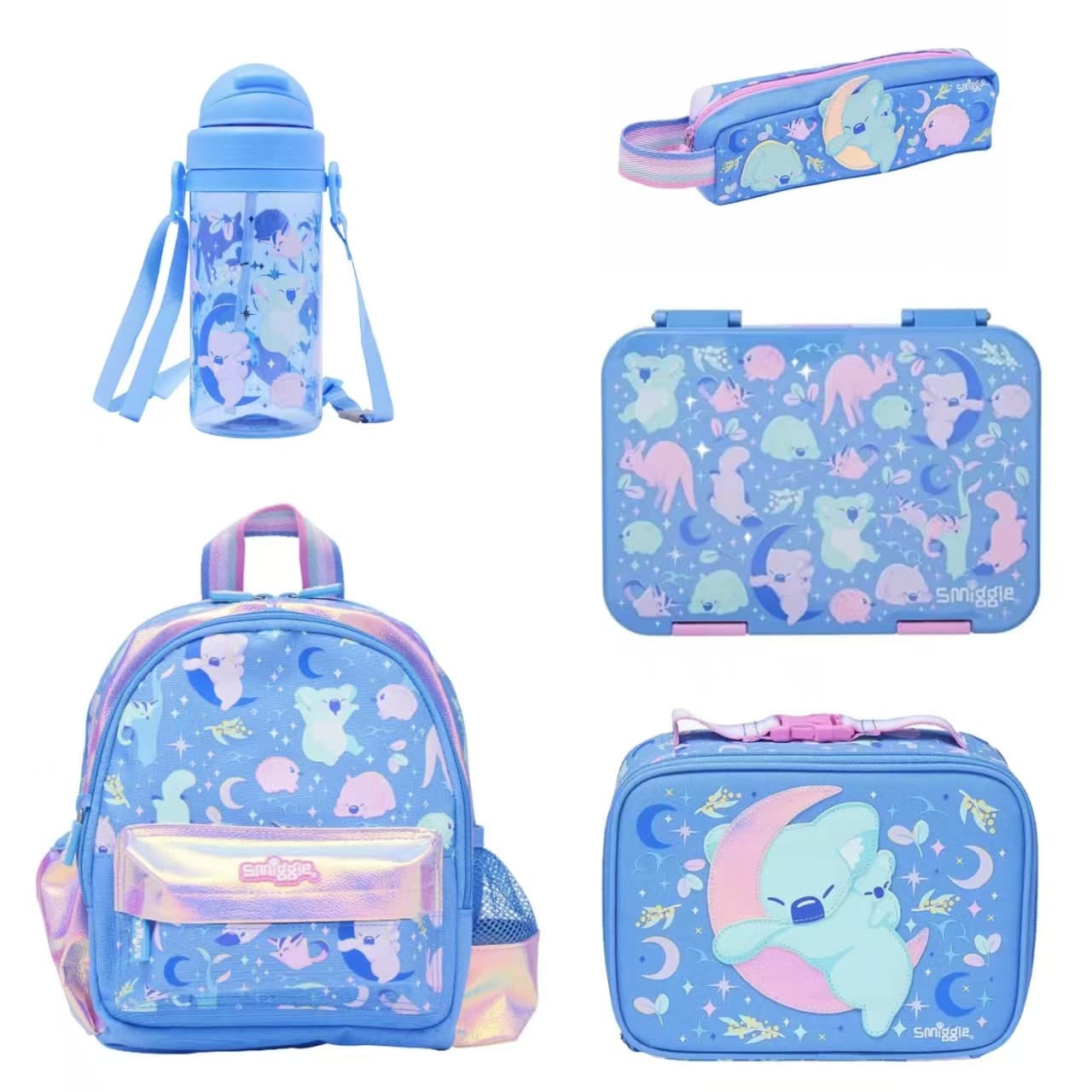 Australian Smiggle Small Backpack for Kindergarten Kids, Children's Lunch Bag, Moon Koala Set Series