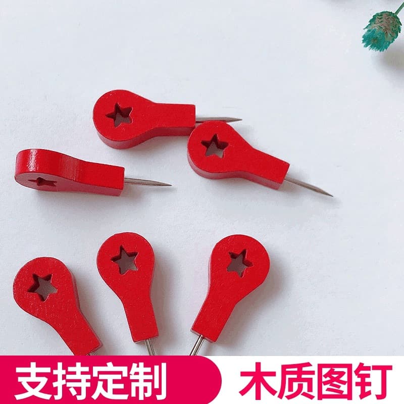 Landmark Thumbtacks Arrow-shaped I-shaped Tacks, Wooden Thumbtacks Manufacturer Push Pins, Cork Photo Wall Red Bulk Landmark Pins