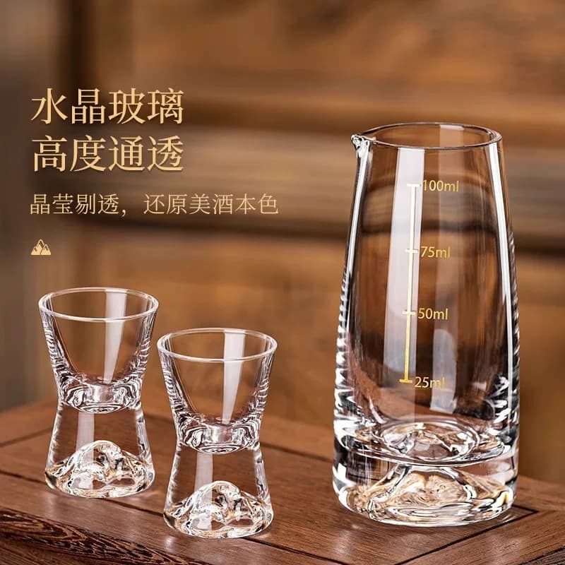 Crystal glass with scale liquor dispenser bar commercial liquor cup household liquor bullet cup wine cup measuring cup