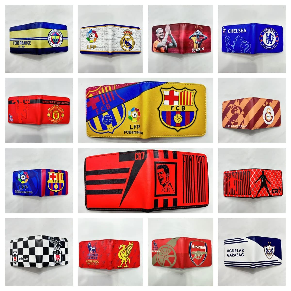 Football Club Coin Purse National Team Logo Icon PU Short Style 80% Off Coin Purse Leather Wallet Card Holder