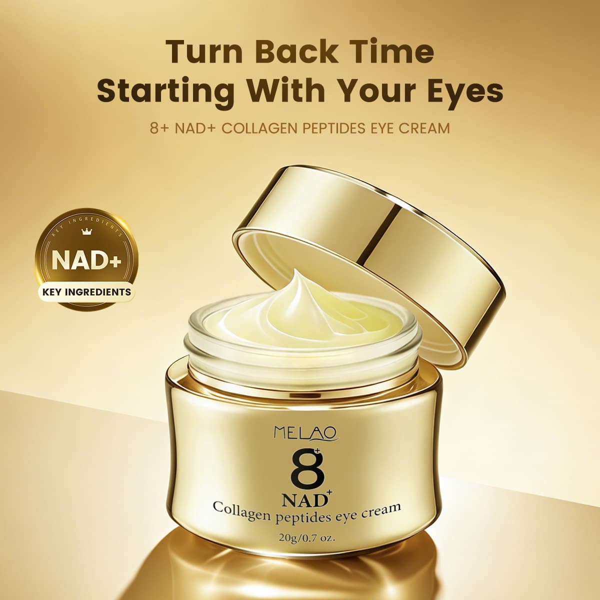 MELAO Cross-border In Stock 8+ NAD+ Collagen Peptide Eye Cream Eye Care Eye Serum Manufacturer