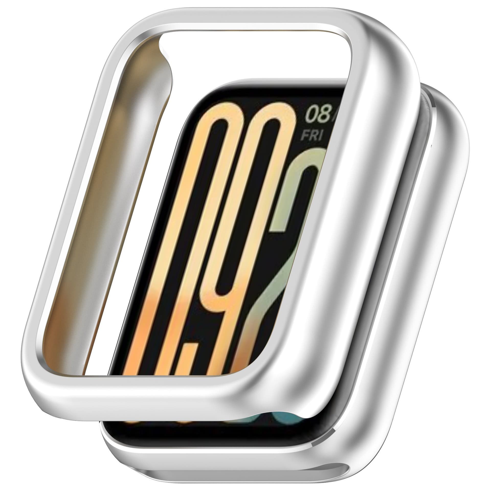 Hollow Protective Watch Case for Xiaomi Band 10 Pro, Semi-PC Hard Frame with Ceramic Texture