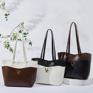 Vintage European and American Tote Bag 2026 Guangzhou Women's Bag Factory Wholesale Semi-Molded PU Mom Bag