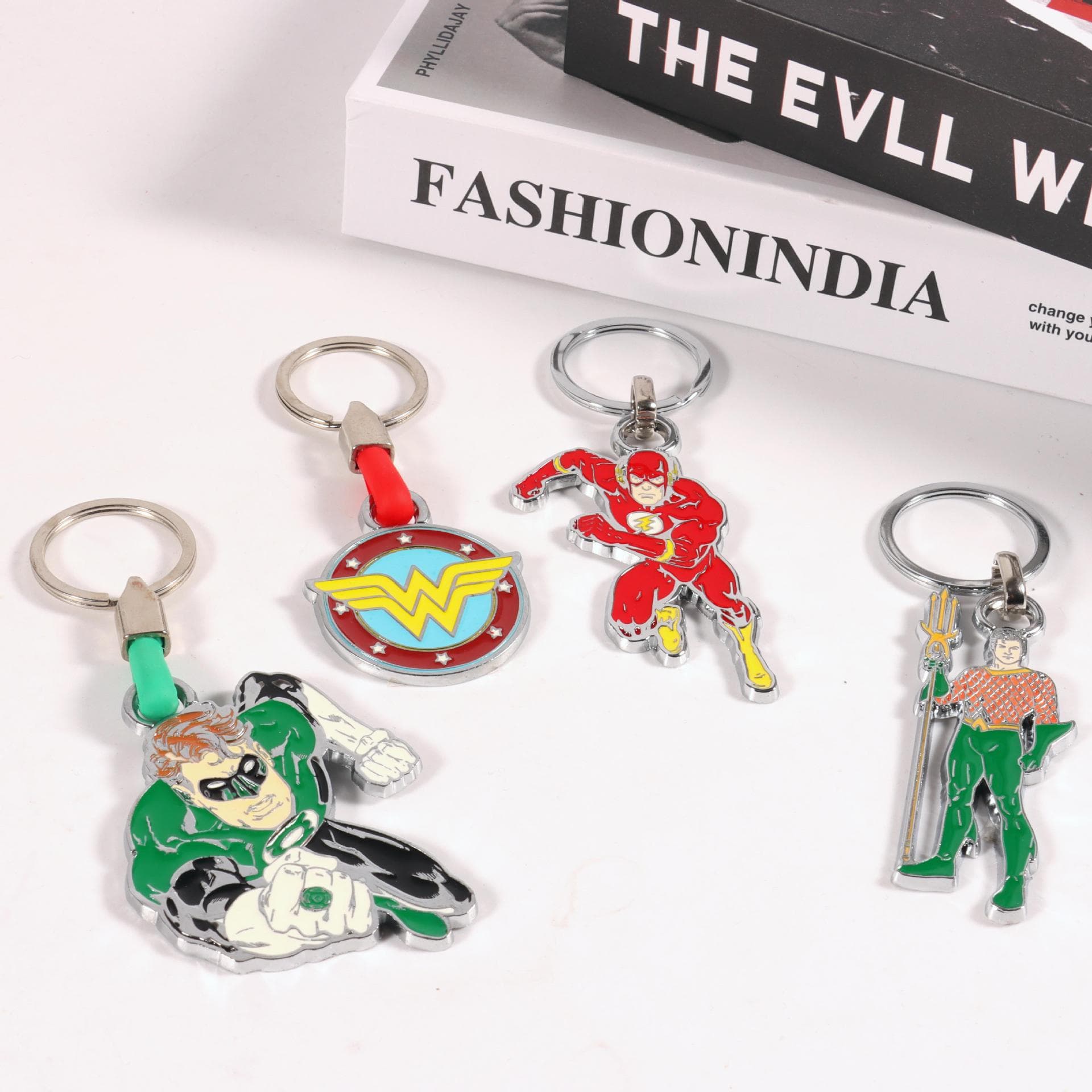 Anime Character Keychain Spider-Man The Flash Merchandise Cartoon Q-Version Metal Gift Pendant Cross-Border Supply