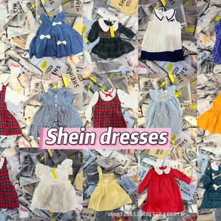 SHEIN Kids Spring/Summer Cross-Border Trade Cute Fashionable Girls Dress Assorted Remnants Wholesale