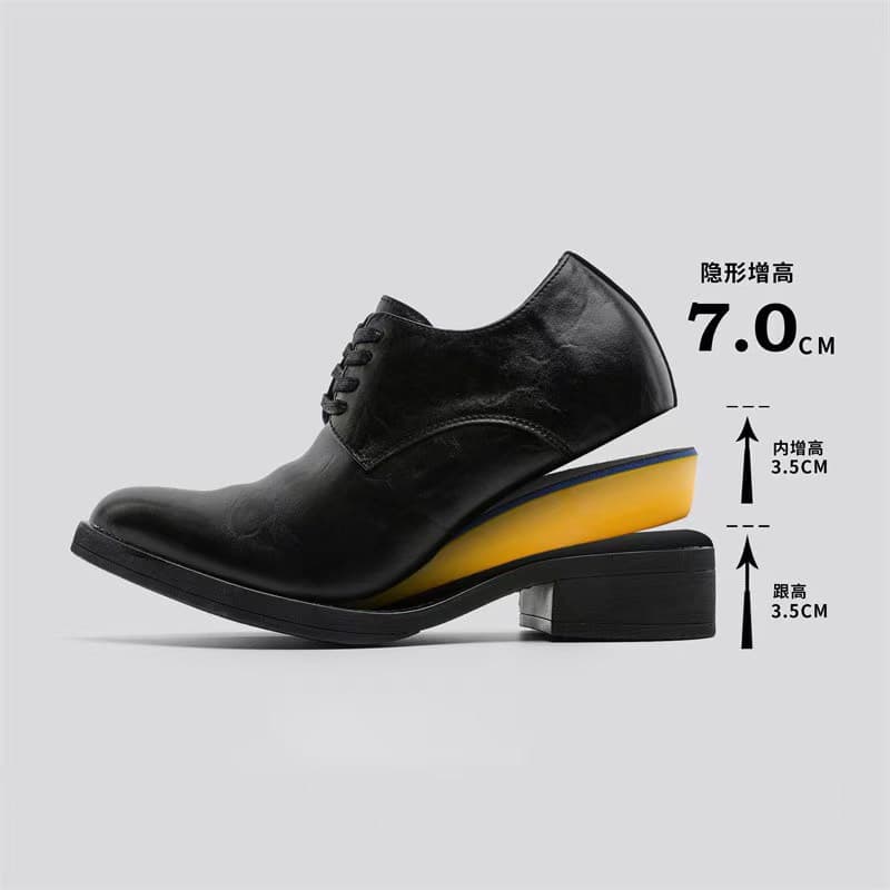 Niche Pointed Toe Model Wizard Shoes for Men and Women, Fashionable High Heel Thick Sole Derby Shoes, Height Increasing Casual-A17