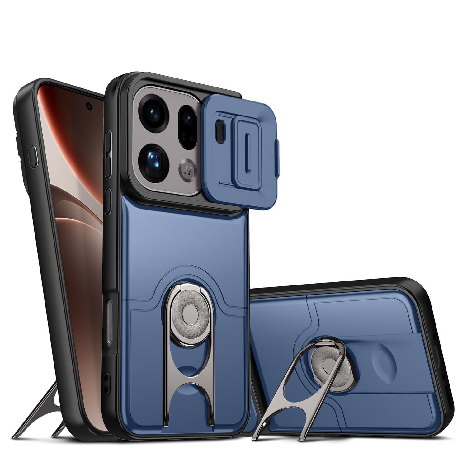 Compatible with OPPO Find X9 Pro Phone Case, findx9 Slide-Window 2-in-1 New Rotating Bracket Shockproof Protection