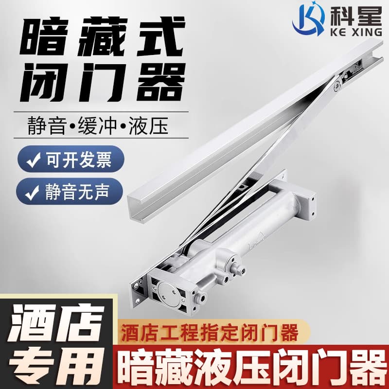 Concealed Door Closer for Wooden Doors, Hydraulic Buffer Silent Hidden Door Closer for Hotels