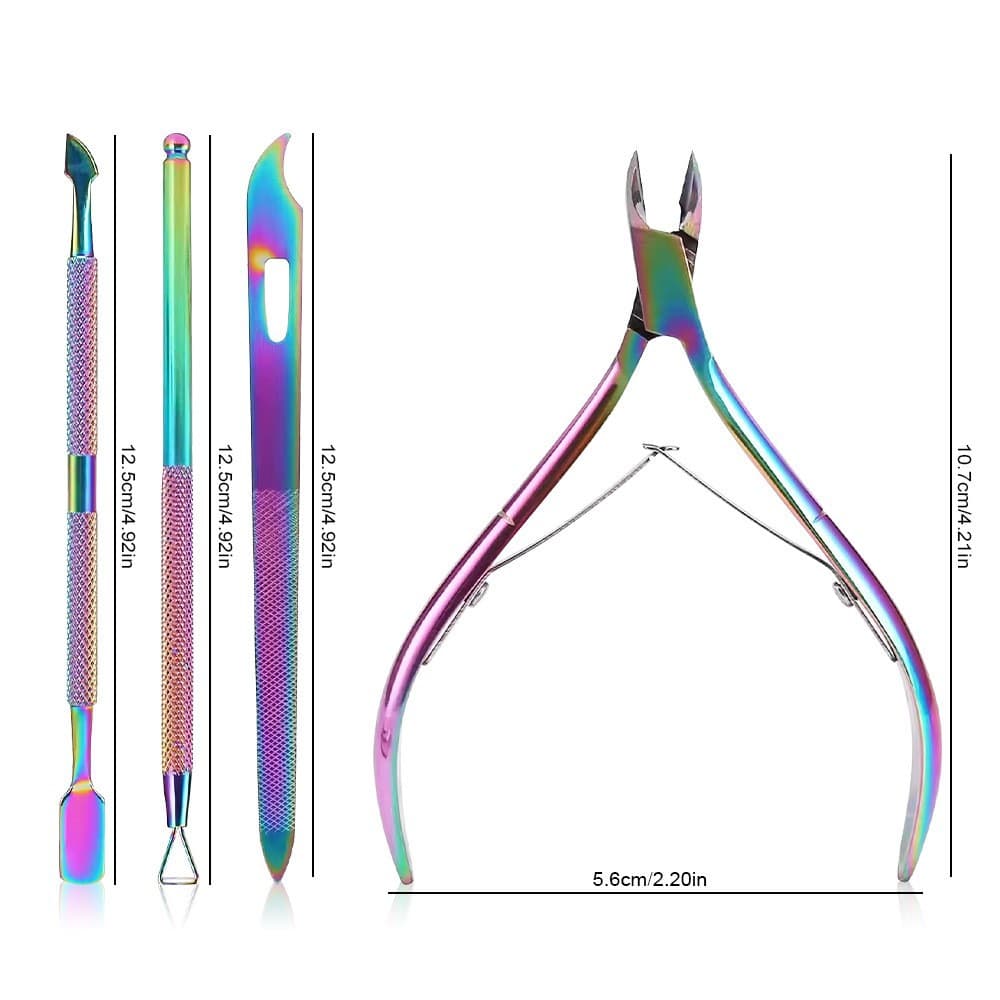 Second Generation Russian Curved Scissors, Russian Cuticle Scissors, Steel Pusher, Nail Salon Curved Head Russian Finger Scissors, Pointed Nail Scissors