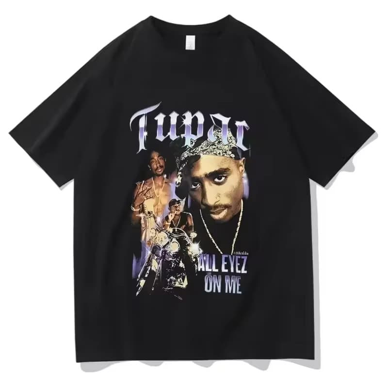 Rapper Tupac 2pac Hip Hop Streetwear Sleeve T-Shirt 2025 Summer Fashion Men Women Kids Cotton Tee