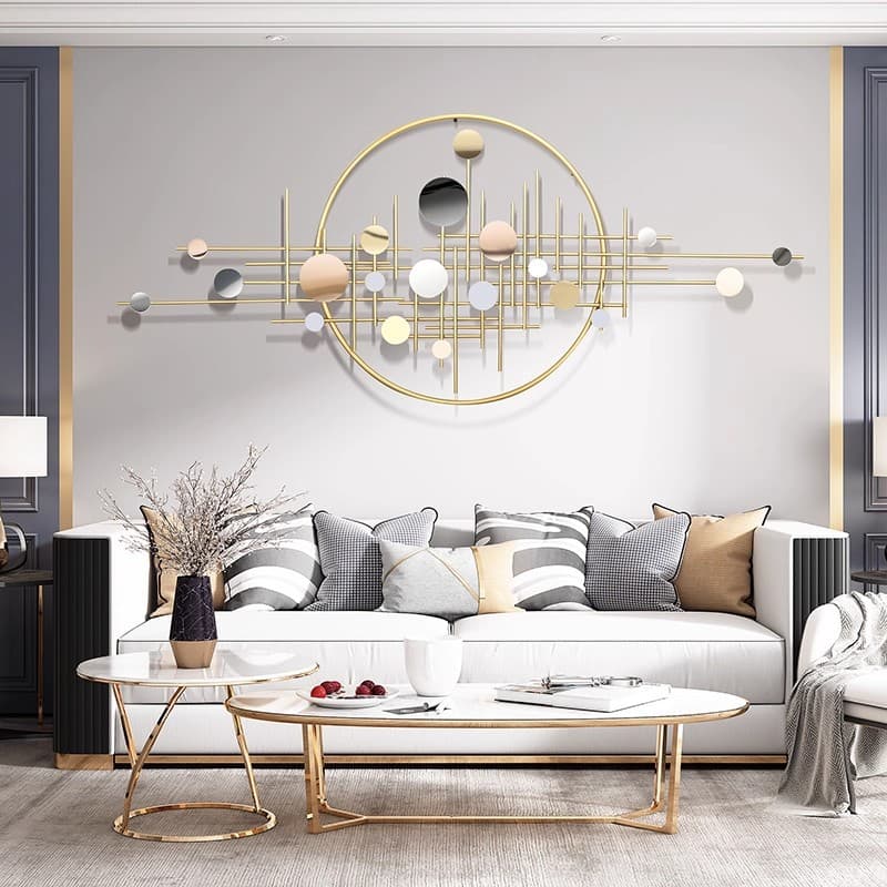 Light luxury iron home wall decoration living room background wall creative bedroom wall hanging Nordic metal decorative art pendant
