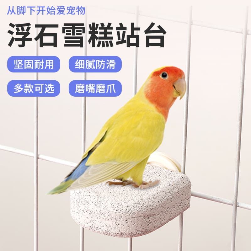 Parrot Stand Pole Bird Supplies Volcanic Rock Creative Ice Cream Bird Platform Matte Parrot Tooth Grinding Claw Grinding Stick