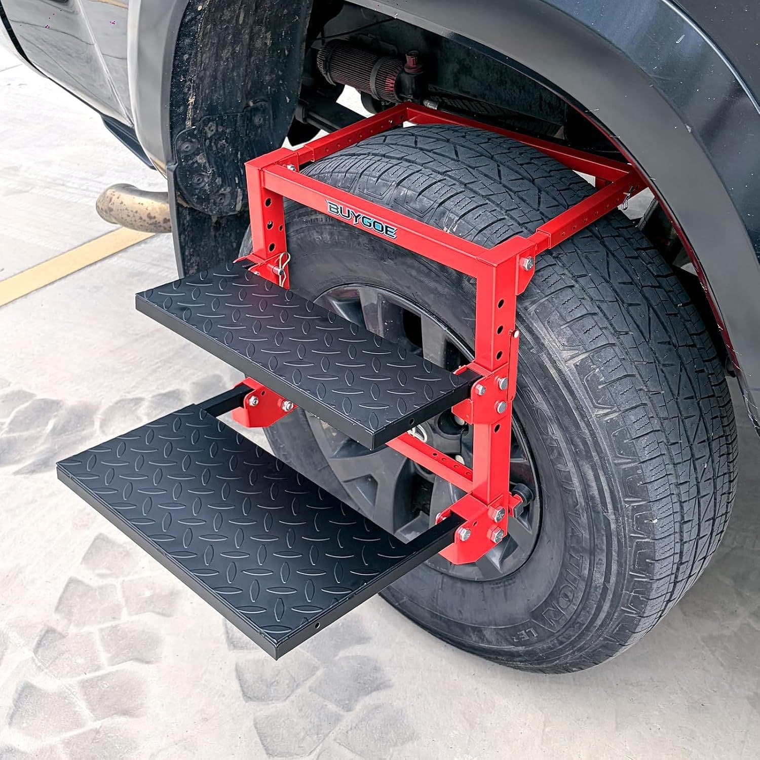 New Folding Tire Step Ladder for Off-Road SUV, Retractable Climbing Step, Tire Step Accessory