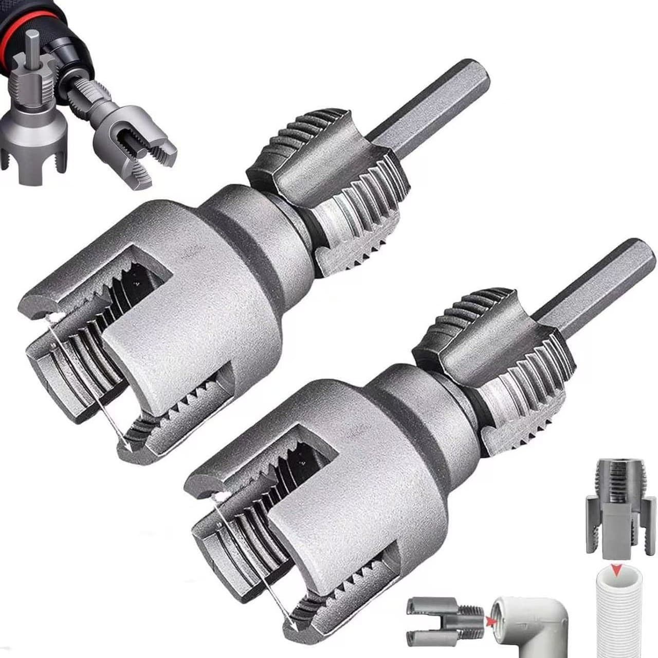 Pipe Threader for PPR Pipes, 1/2" and 3/4" Internal/External All-in-One Threader Die for Plastic Pipe Threading