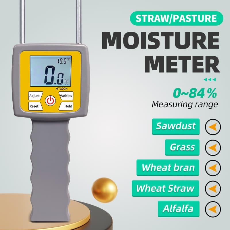 Moisture analyzer for forage, wheat bran, rice, and wheat straw, straw, and alfalfa, and moisture measuring instrument.