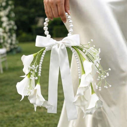 Pearl Bouquet Fashionable New Trend Handheld Calla Lily Wedding Bouquet Bride Bridesmaid Pearl Hand Bouquet