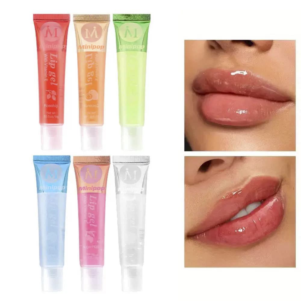 Cross-border Hot Selling Transparent Lip Oil Moisturizing High Gloss Lip Gloss Soft Tube Fruit Flavored Lip Oil Cross-border Cosmetics