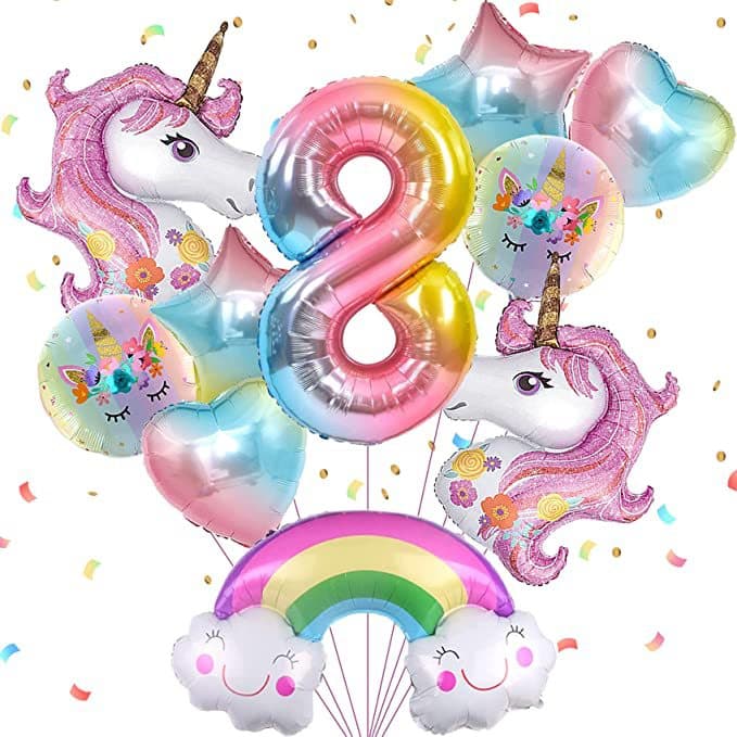New Cross-Border Rainbow Cloud Unicorn Theme Baby First Birthday Party Decoration Cartoon Living Room Setup