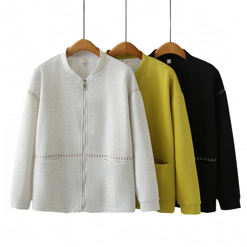 Plus Size Embroidered Stand Collar Jacket for Women, Autumn 2025, Fashionable Cardigan, Casual Cotton Baseball Jacket, Size 166