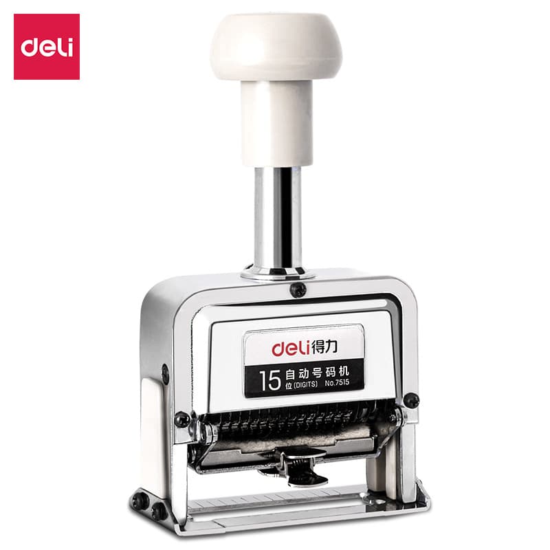Deli 7515 Fifteen-Digit Automatic Numbering Machine (White) (Taiwan)