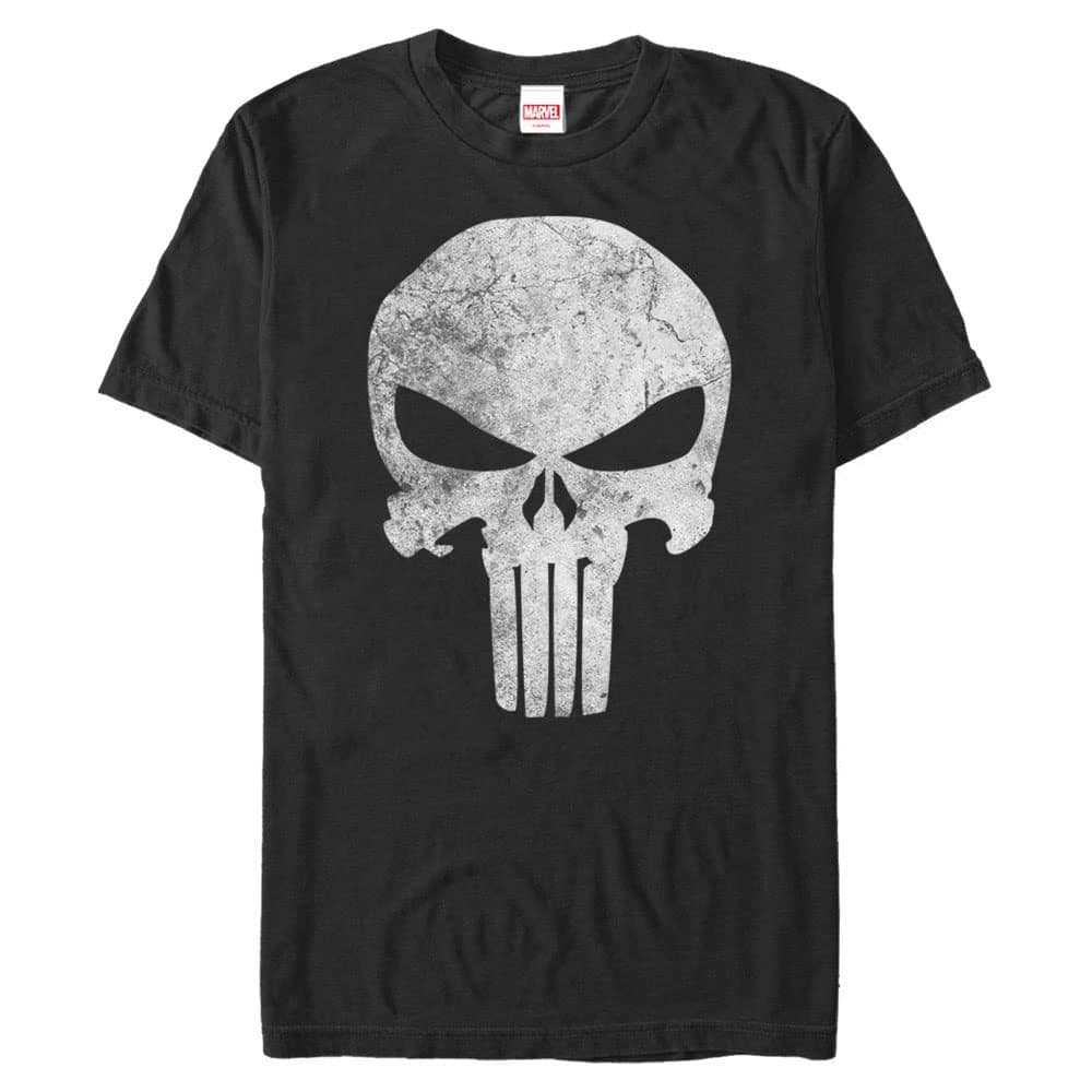 Big & Tall Classic Punisher Distress Skull Men's Tops Short Sleeve