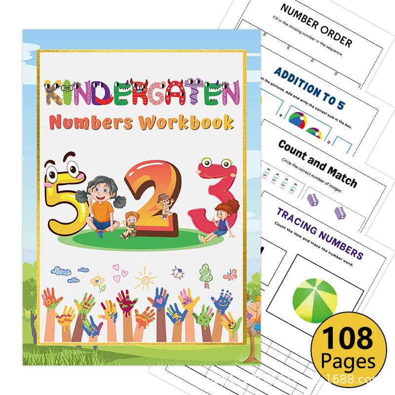 Cross-border new product KINDERGATEN NUMBERS WORKBOOK children's educational digital workbook in stock