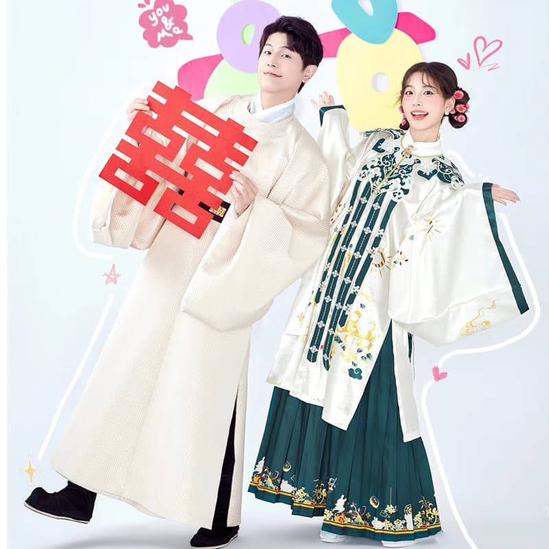 New Studio Couple Chinese Photo Theme Clothing Retro Song Dynasty Wedding Dress Ancient Costume Ming Style Hanfu Portrait