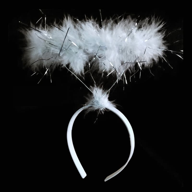 Cross-border LED Angel Feather Headbands with Lights for Children's Performances and Dance Parties