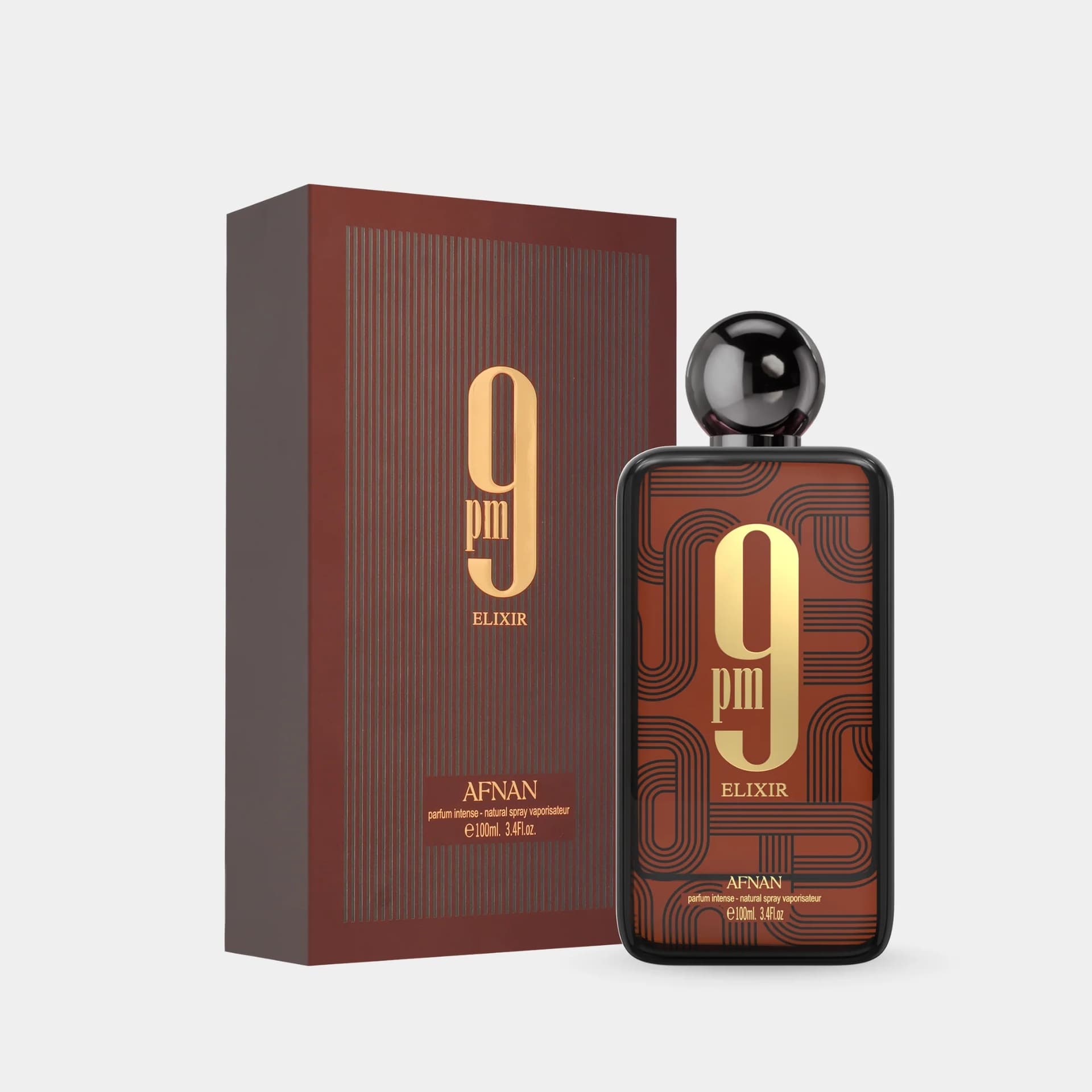 High-quality cross-border new product with metal cover brown AFNAN 9pm men's and women's perfume Arabia Middle East Dubai explosion