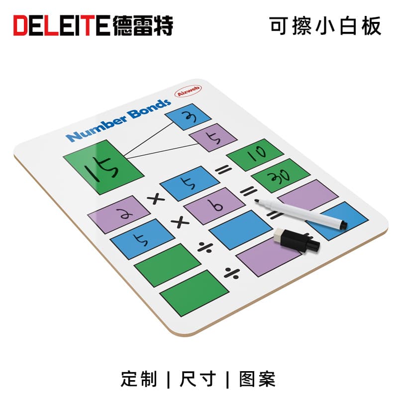 Color-printed small whiteboard non-magnetic early childhood education frameless writing board dry-erase mini factory doodling drawing board portable A4