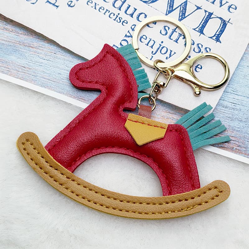 2025 Year of the Horse Bag Charm Creative Little Horse Pendant Keychain Leather Cotton-Filled Rocking Horse Little Horse Charm