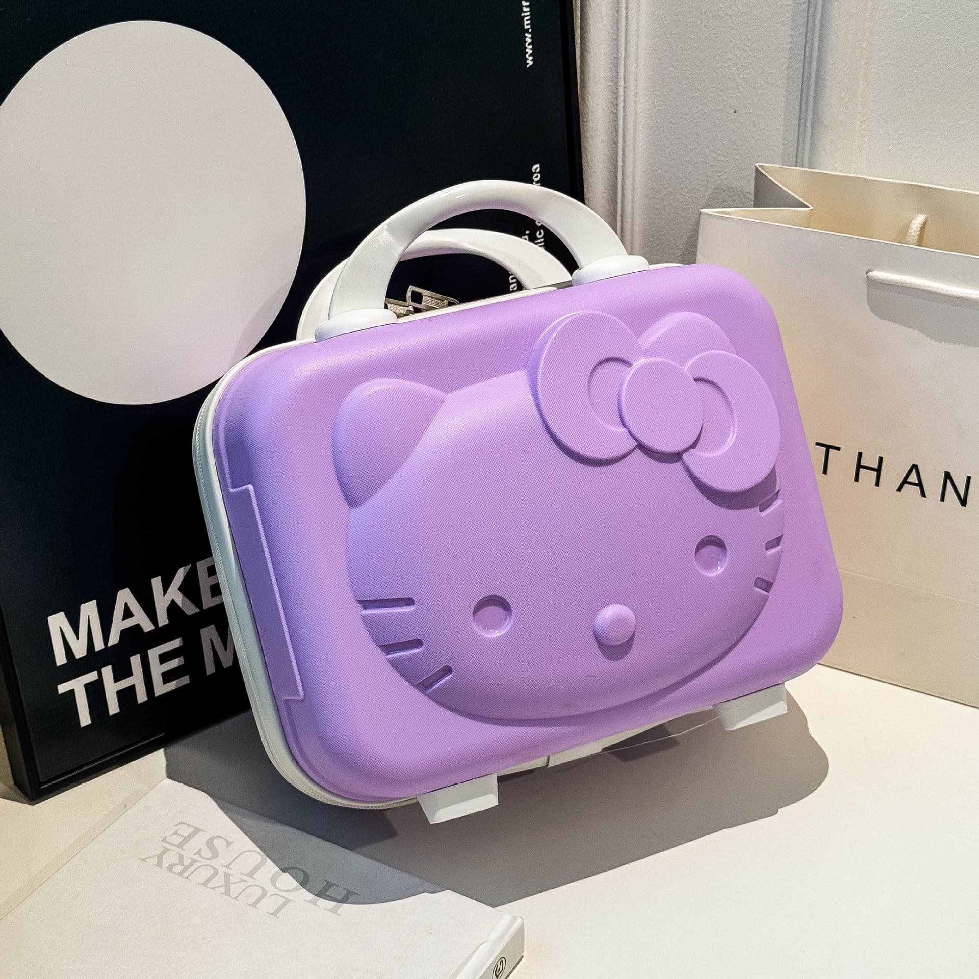 Melody Cosmetic Case PP Password Suitcase 14-inch Hand Luggage Cartoon Wedding Gift Storage Travel Case