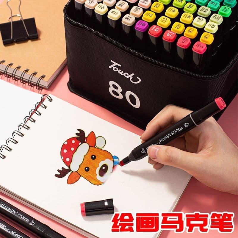 Mark pen set special for students oil-based professional children's animation 60-color painting hand-painted watercolor pen double-headed art