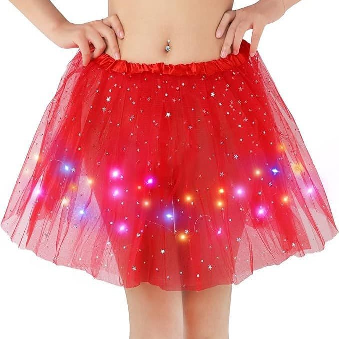 Ins Foreign Trade Adult Sequin Light-up Glowing Skirt 3-Meter Light Skirt Half Mesh Tulle Skirt LED Light Puffy Skirt