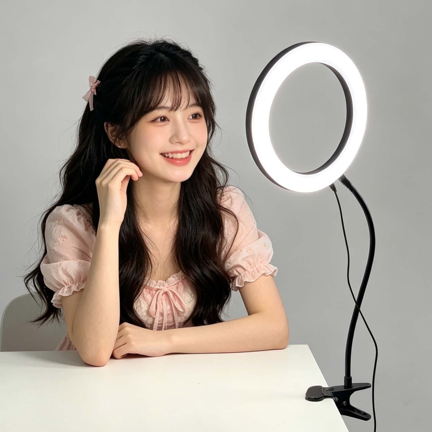12-inch 10-inch Ring Light Heavy-Duty Clamp Beauty Fill Light Desktop Mount Clip Live Streaming Stand Universal Light Clamp Accessory