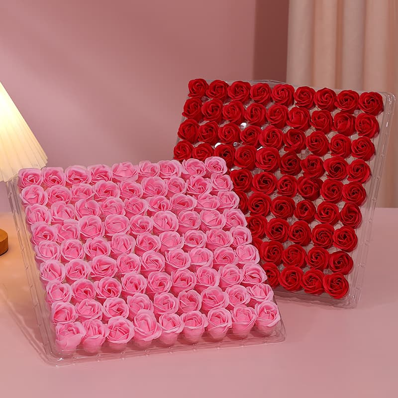 3cm Soap Flower Three-layer No Base Flower Heads DIY Soap Flower Artificial Rose Qixi Festival Valentine's Day Teacher's Day
