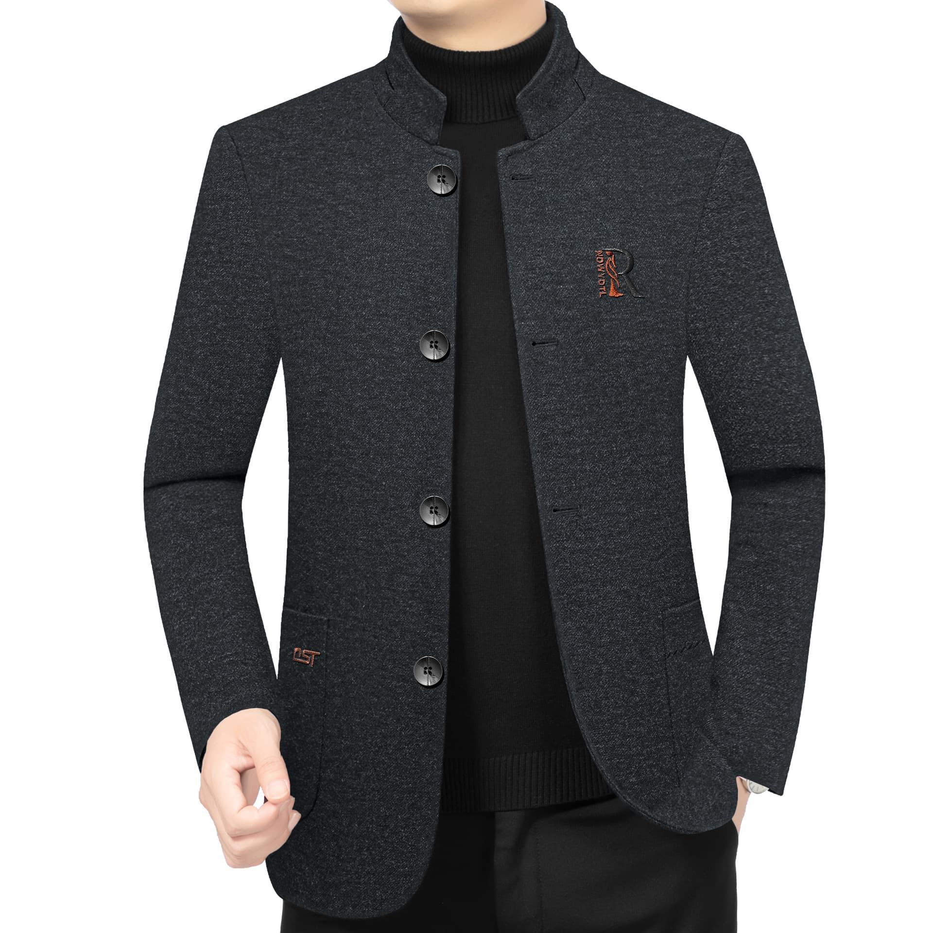 Men's Jacket, Zhongshan Style Jacket, 2026 Spring and Autumn New Fashion Business Casual Dad Style Stand Collar Jacket
