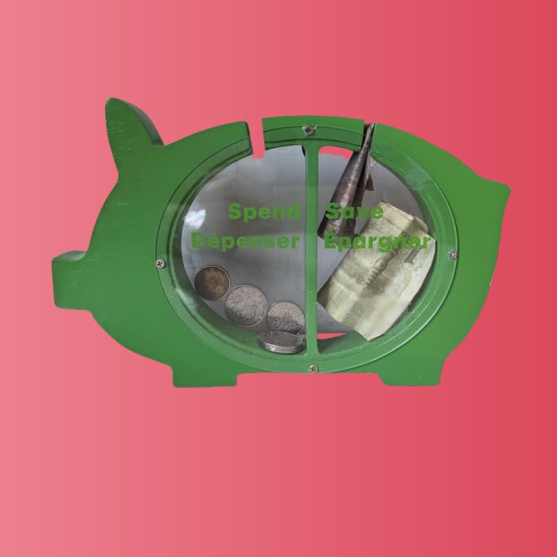 In-stock Amazon Cross-border Wooden Piggy Bank Creative Transparent Acrylic Wood Box Wood Craft Ornament