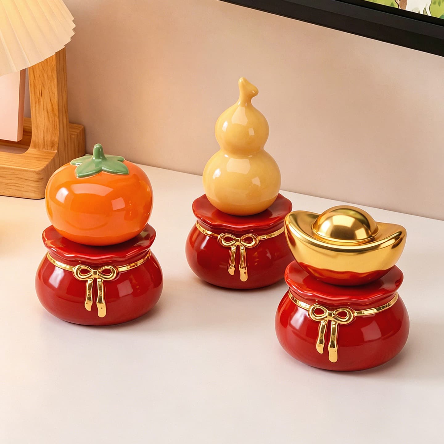 Beihan Meijing Dezhen Ceramic Rotating Ornament Work Station Office Desktop Decoration Mood Stabilizer Birthday Gift