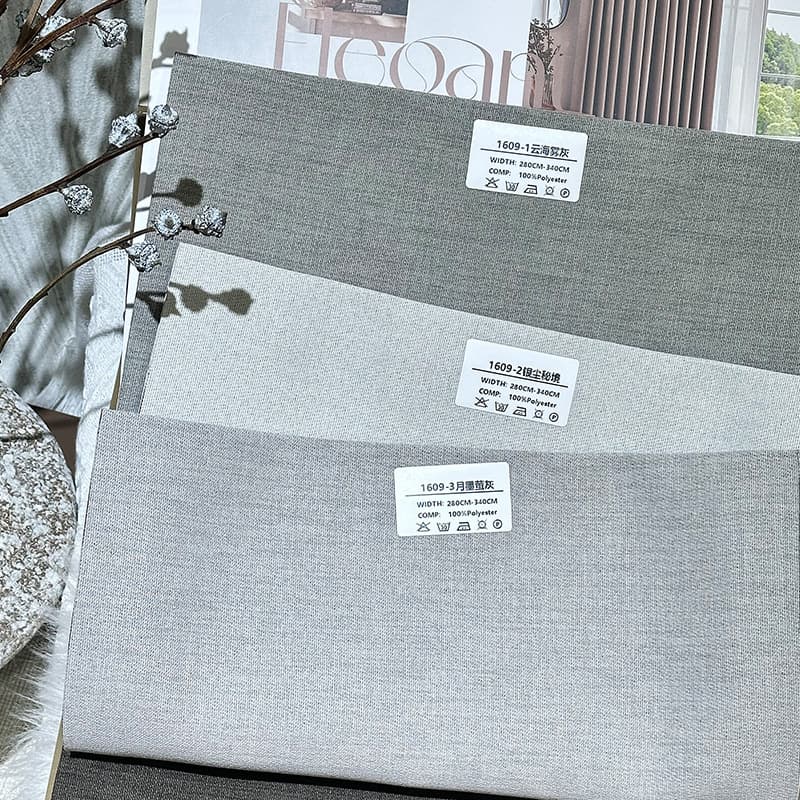 Plain Linen Curtain 2.8m 3.2m Width for Balcony Bedroom Cotton Linen Blackout Curtain for Commercial Spaces Office Curtain