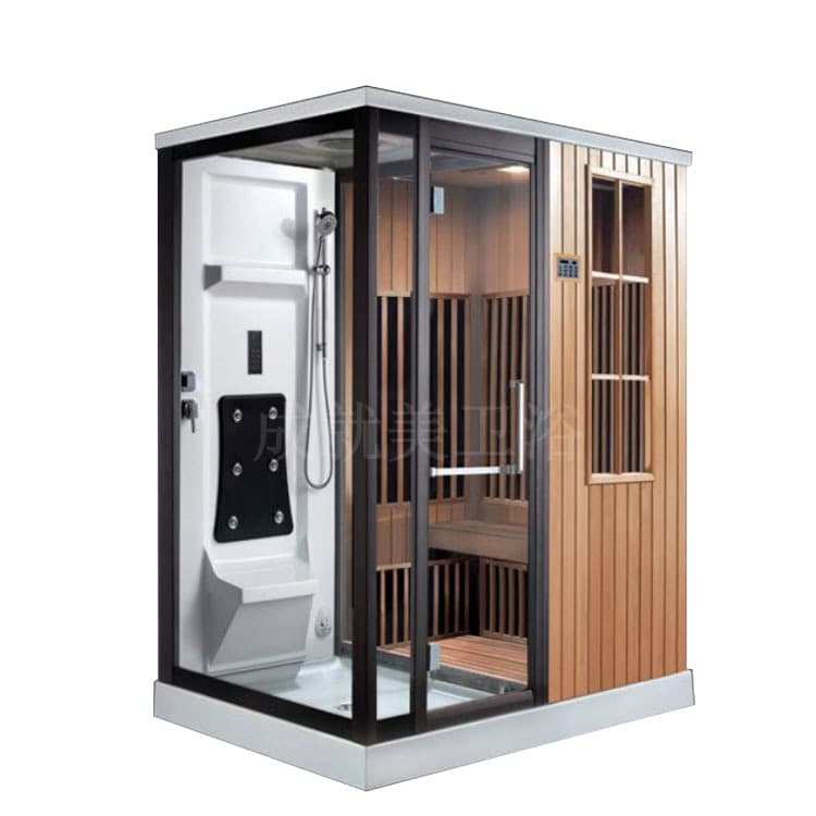 Source factory sweat steam shower integrated room hemlock sauna room single dry and wet steam room sauna room